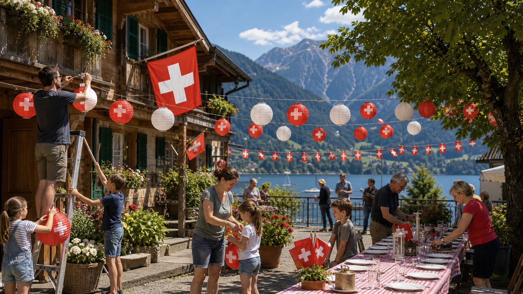 Swiss National Day in a Swiss everyday context